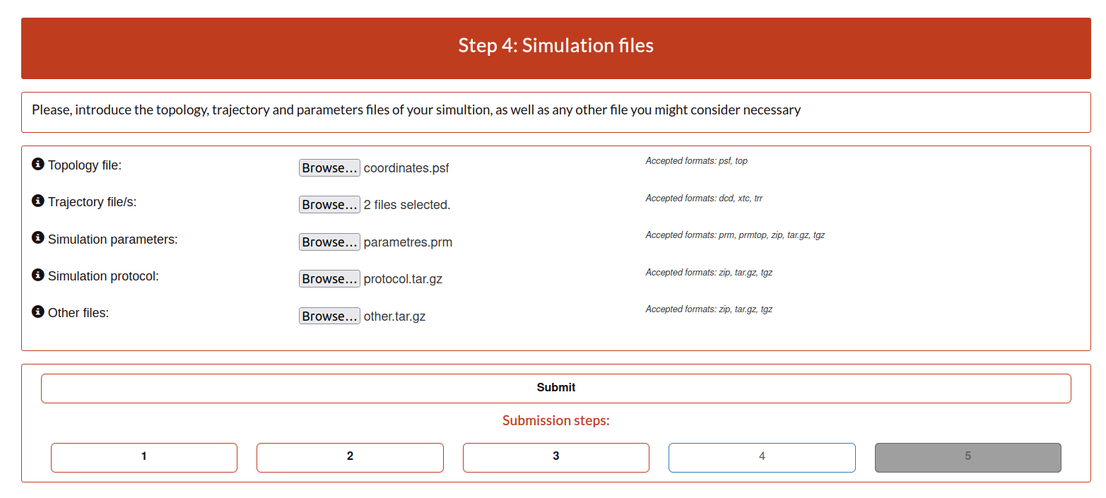 Submission form step 4 files